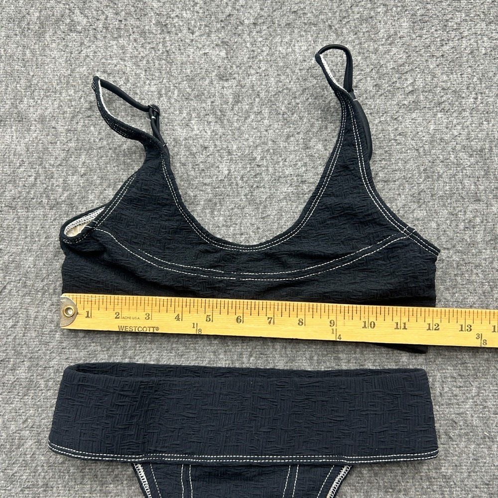 Free People Free-est Farrah Dylan Bikini Set XS/S Black Textured Swimsuit - Picture 6 of 10